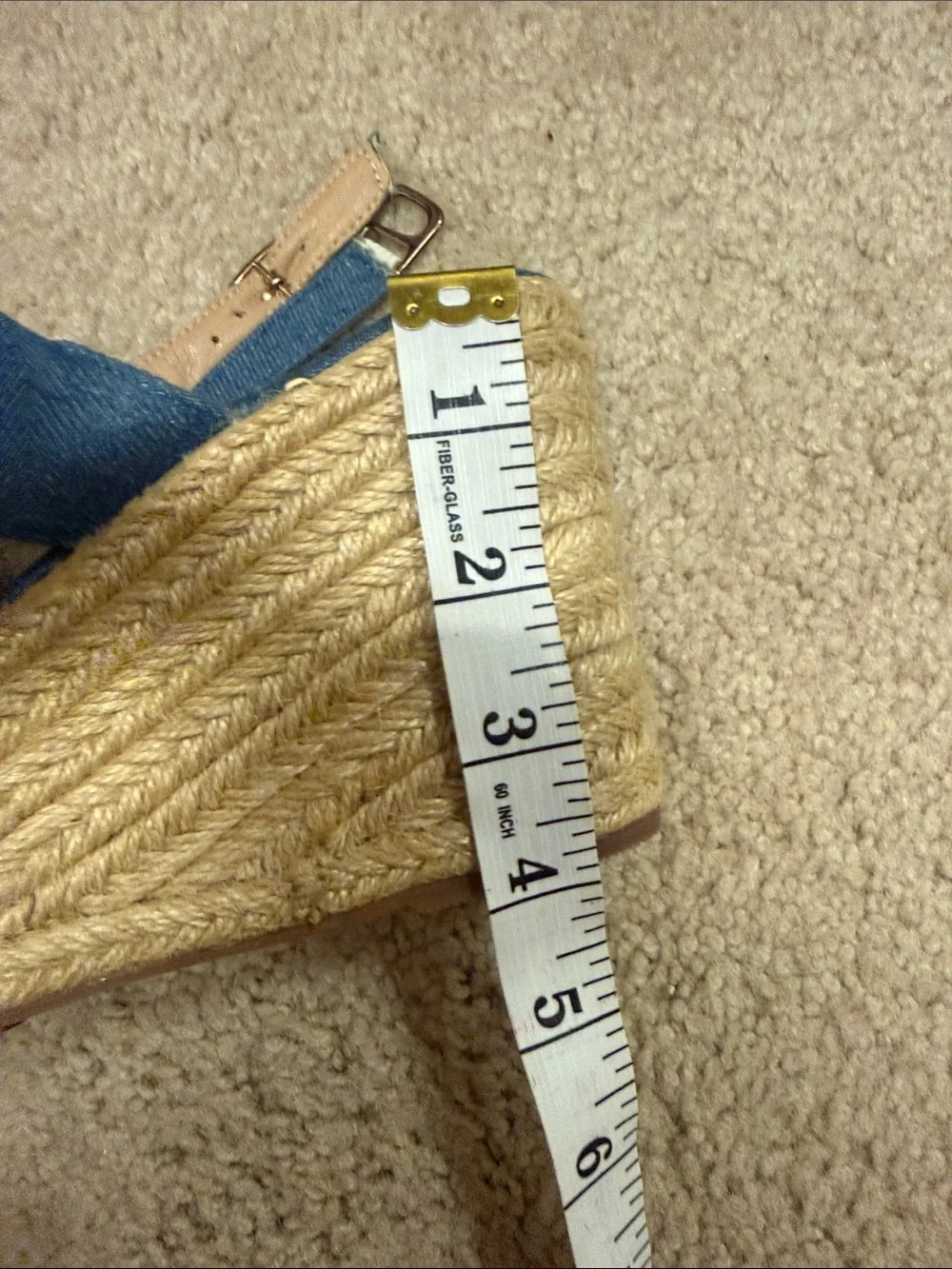 Blue Denim Espadrille Wedge Sandals